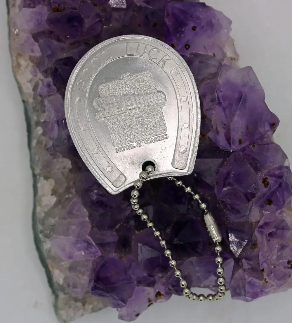 Silver Bird Hotel and Casino Las Vegas Good Luck Horseshoe Keychain